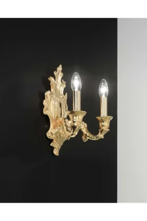 Applique classico lusso ceramica bassano oro a 2 luci luxury r010 Prezzo Di Fabbrica