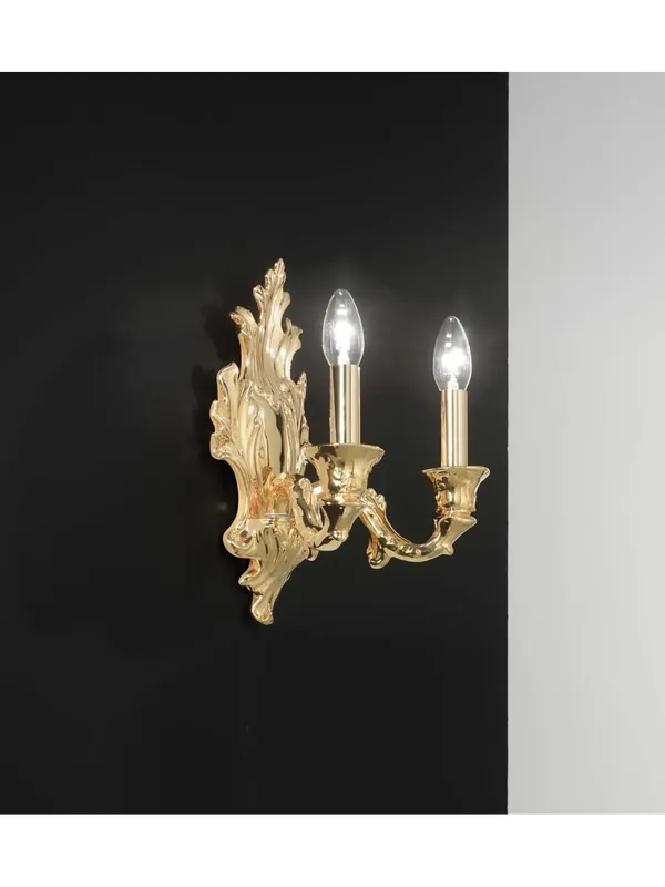 Applique classico lusso ceramica bassano oro a 2 luci luxury r010 Prezzo Di Fabbrica