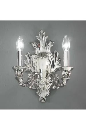 Super Prezzo Applique classico lusso ceramica bassano argento a 2 luci luxury r009