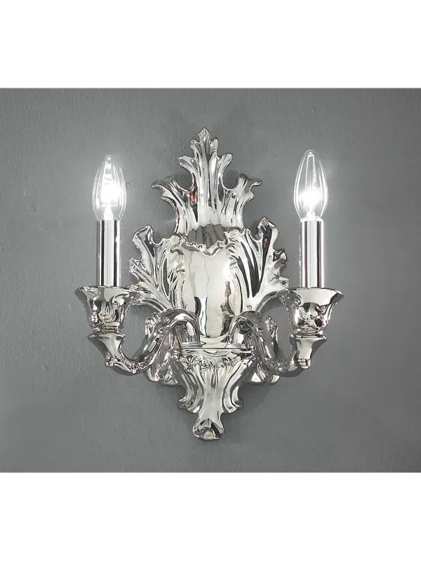 Super Prezzo Applique classico lusso ceramica bassano argento a 2 luci luxury r009