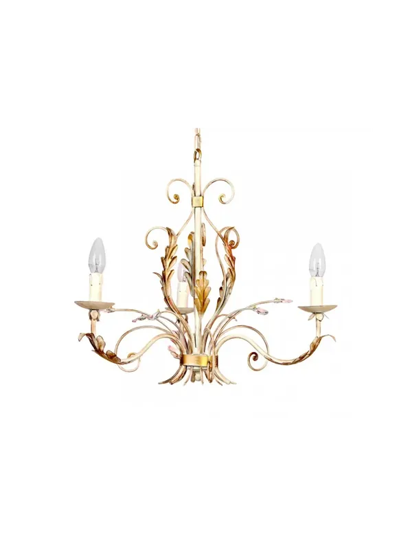 Lampadario classico in ferro battuto e cristallo 3 luci esse 840/3 Promozione Esclusiva