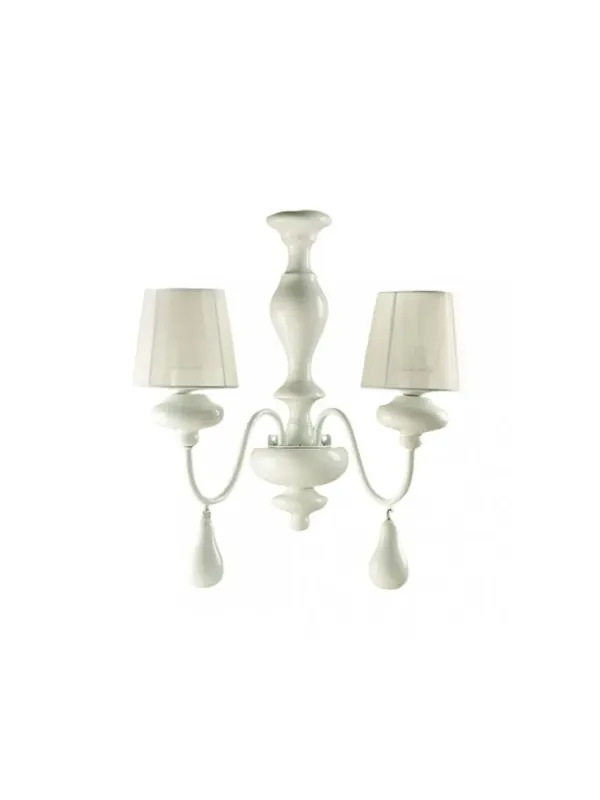 Prezzo Ridotto Applique classico in legno bianco a 2 luci esse 460/2a