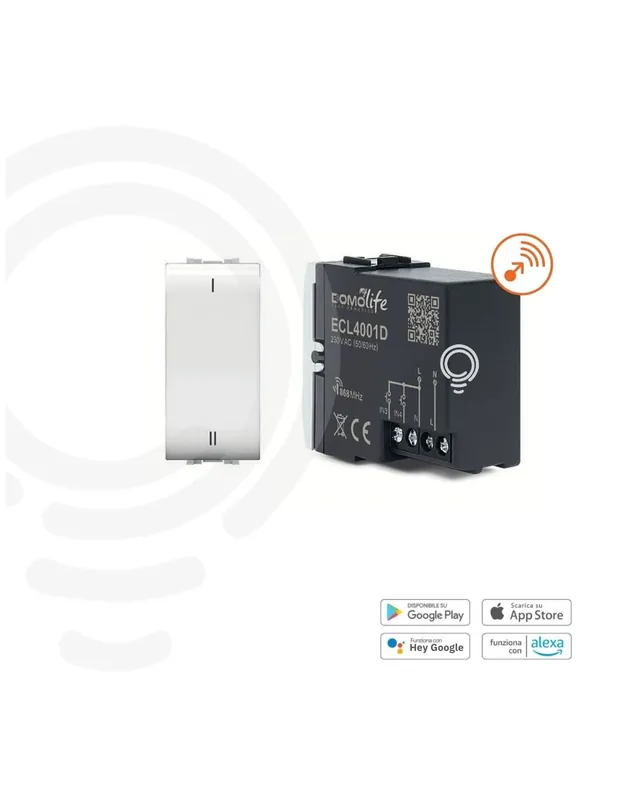 Comando domotico bianco modulare a 2 ingressi cablati controllo e personalizzazione dei dispositivi 230V Economico