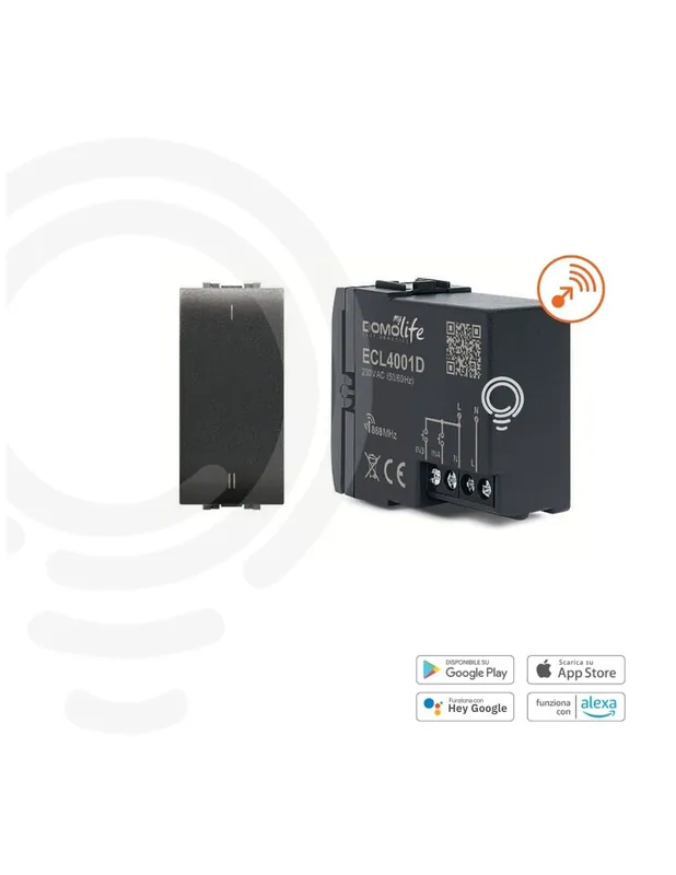 Comando domotico nero modulare a 2 ingressi cablati controllo e personalizzazione dei dispositivi 230V Quantità Limitata