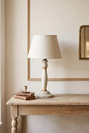 Ultime Pezzi Lume lampada grande classico in legno bianco oro a 1 luce esse 52/bg