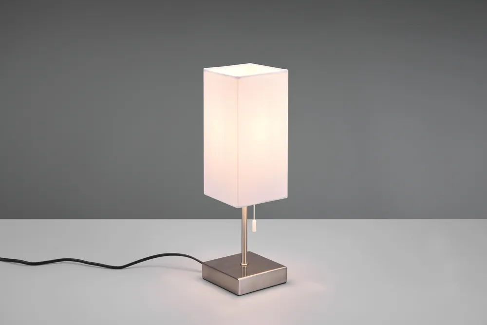 OLE LAMPADA DA TAVOLO ACCIAIO CON PARALUME BIANCO CON INTERRUTTORE A CORDA CON DOPPIA PORTA USB ( USB + USB-C ) PER RICARICA H. 30CM Direttamente Dal Produttore