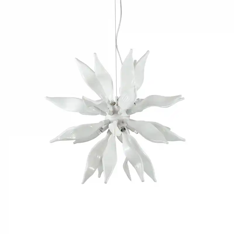 Professionale ideal lux leaves sp8 lampada a sospensione soffitto otto luci bianco moderno IDEAL LUX 111957