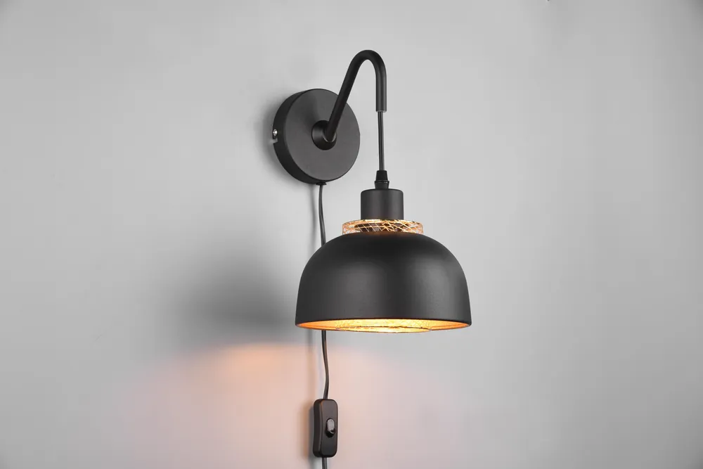 PUNCH APPLIQUE IN METALLO NERO E ORO H. 30CM Promo Stagionale