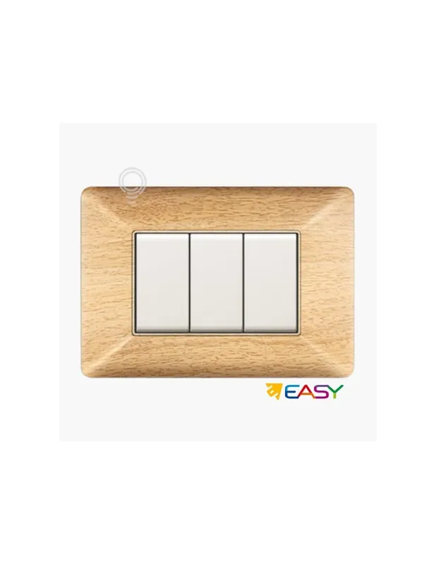 Placca coprinterurttore 4 moduli colore Betulla compatibile Matix Ultimissimo Modello