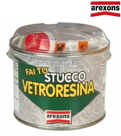 Stucco VETRORESINA Fai Tu 200g poliestere bicomponente con fibra di vetro Pagamento Sicuro