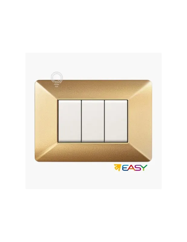 Placca coprinterurttore 6 moduli colore Sabbia ORO compatibile Matix Promozione