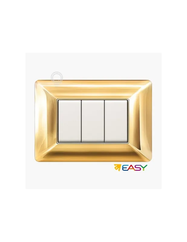 Placca coprinterurttore 4 moduli colore ORO compatibile Matix Offerta Lampo