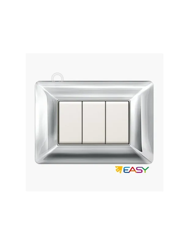 Placca coprinterurttore 6 moduli colore cromo compatibile Matix Consegna Rapida