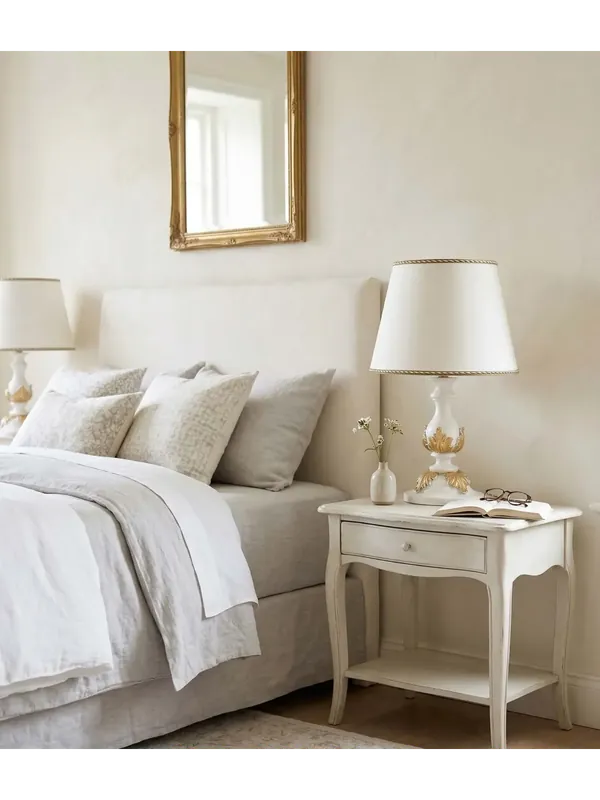 Lumetto classico in legno bianco e foglia oro a 1 luce esse 710/bp Super Prezzo