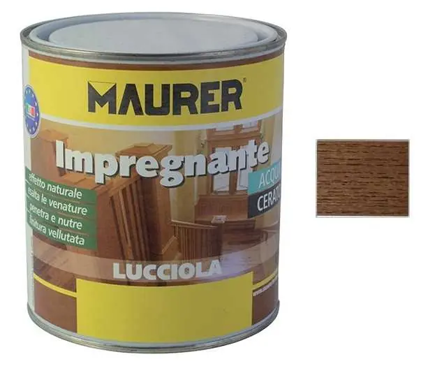Impregnante per legno all‘acqua effetto cerato MAURER 2,5 lt Noce chiaro Spedito Oggi