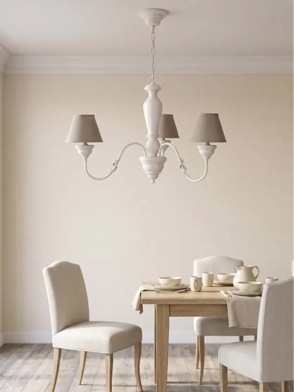 Lampadario classico in legno shabby chic a 3 luci esse 497/3 Compra Online