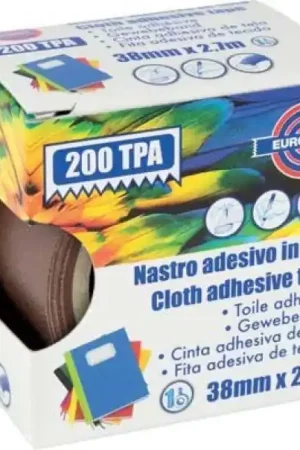 Nuovo Arrivo NASTRO ADESIVO IN TELA PLASTIFICATO TPA 19mm x 2,7mt MARRONE