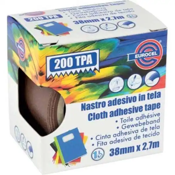 Nuovo Arrivo NASTRO ADESIVO IN TELA PLASTIFICATO TPA 19mm x 2,7mt MARRONE