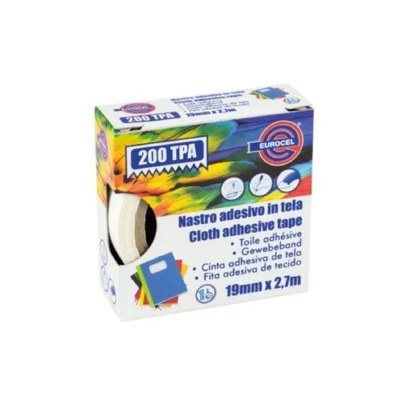Spedito Oggi NASTRO ADESIVO IN TELA PLASTIFICATO TPA 19mm x 2,7mt BIANCO