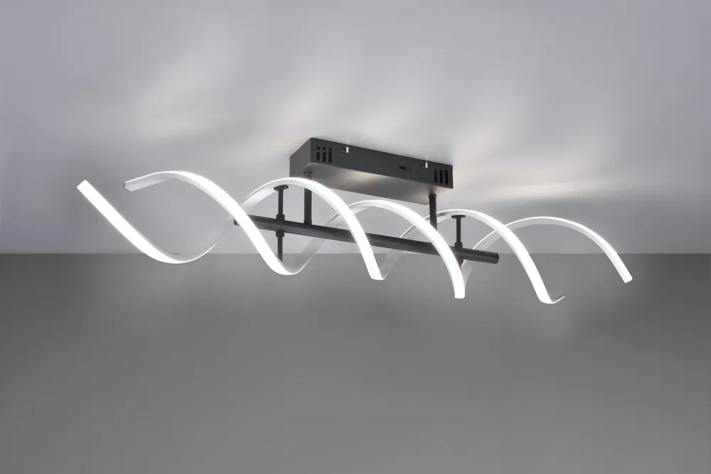 SEQUENCE SOSPENTouchdimmerONE LED SPIRALE METALLO ALLUMINIO E NERO CON REGOLAZIONE INTENTouchdimmerTA‘ E TEMPERATURA DI COLORE DELLA LUCE CON INTERRUTTORE L. 90CM Promozione Esclusiva