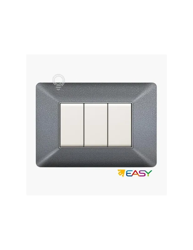 Soddisfatti O Rimborsati Placca coprinterurttore 6 moduli colore grigio chiaro compatibile Matix