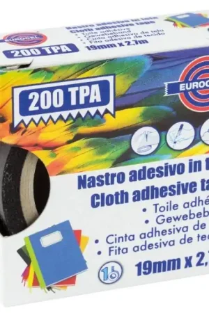NASTRO ADESIVO IN TELA PLASTIFICATO TPA 19mm x 2,7mt NERO Reso Gratuito
