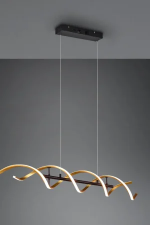 Affare SEQUENCE SOSPENTouchdimmerONE LED SPIRALE METALLO OTTONE E NERO CON REGOLAZIONE INTENTouchdimmerTA‘ E TEMPERATURA DI COLORE DELLA LUCE CON INTERRUTTORE L. 105CM