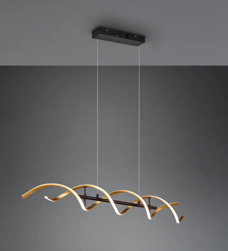Affare SEQUENCE SOSPENTouchdimmerONE LED SPIRALE METALLO OTTONE E NERO CON REGOLAZIONE INTENTouchdimmerTA‘ E TEMPERATURA DI COLORE DELLA LUCE CON INTERRUTTORE L. 105CM