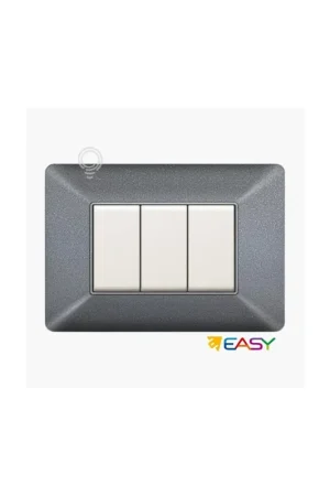 A Buon Prezzo Placca coprinterurttore 4 moduli colore grigio chiaro compatibile Matix