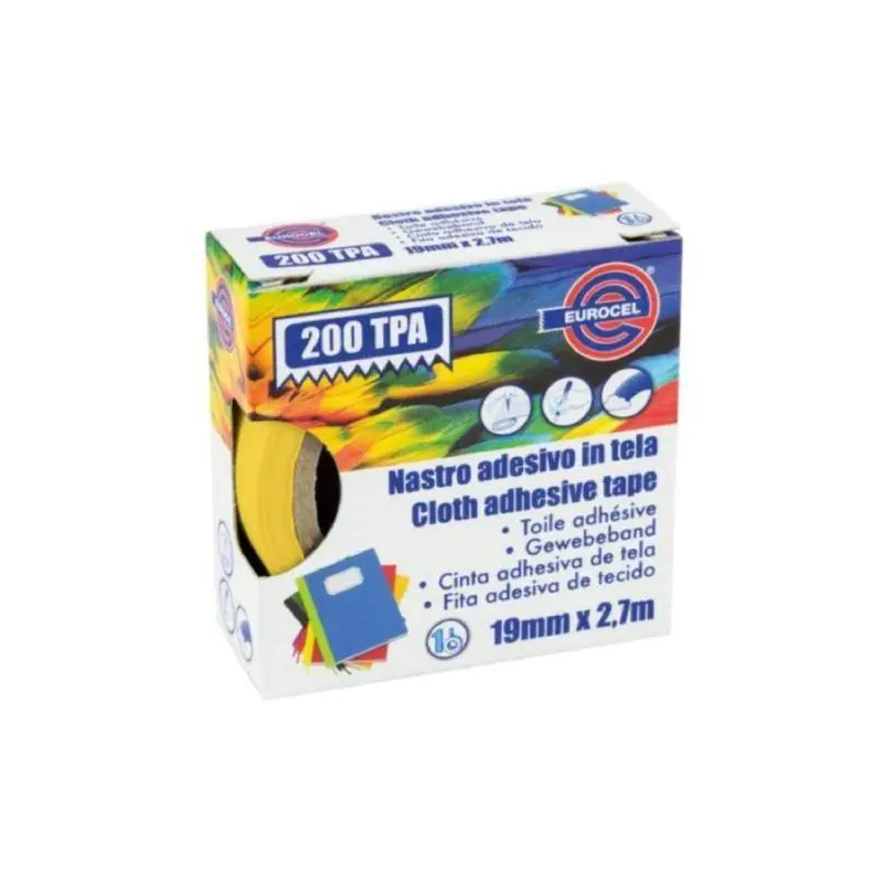 Direttamente Dal Produttore NASTRO ADESIVO IN TELA PLASTIFICATO TPA 19mm x 2,7mt GIALLO