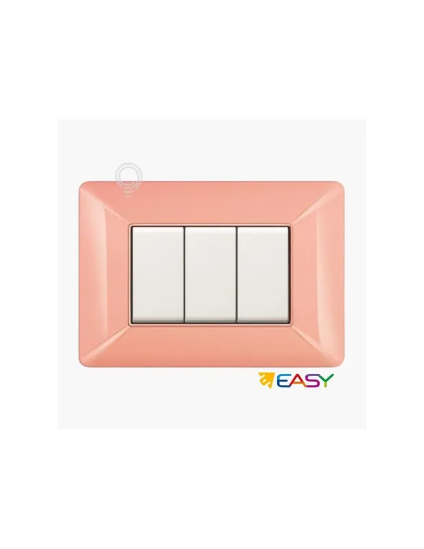 Placca coprinterurttore 6 moduli colore arancio pastello compatibile Matix Ultime Pezzi