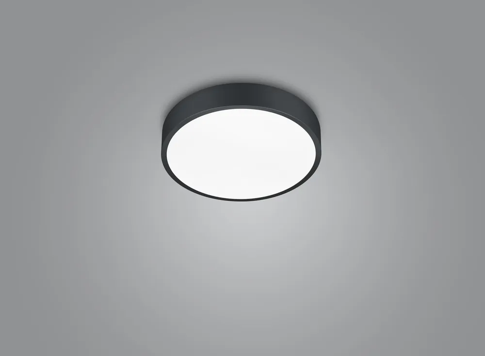 WACO PLAFONIERA LED DIMMERABILE METALLO NERO CON INTERRUTTORE PER VARIAZIONE TEMPERATURA DI COLORE LED D. 30CM Più Venduto