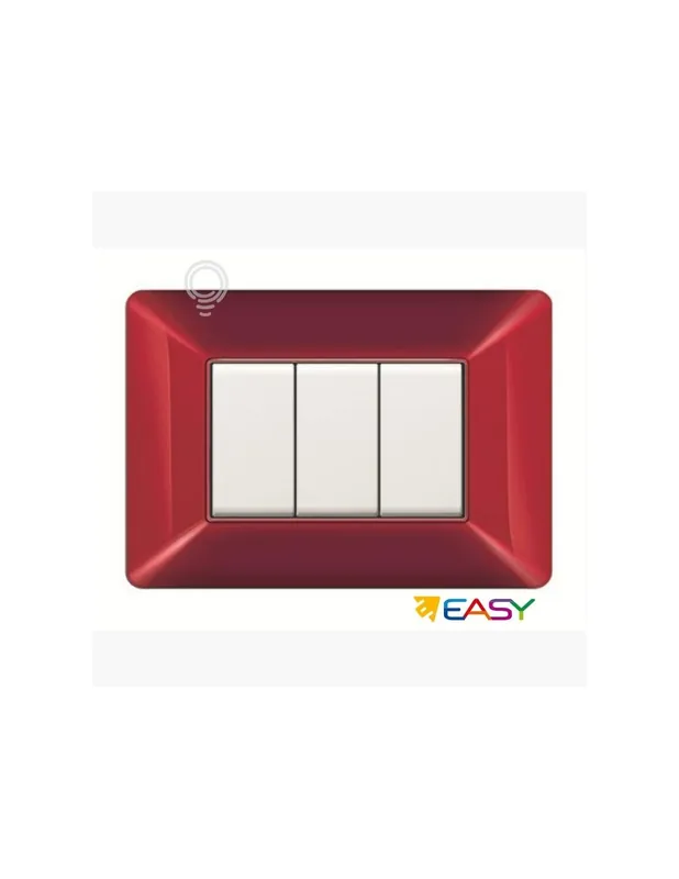 Consegna Rapida Placca coprinterurttore 6 moduli colore amaranto compatibile Matix