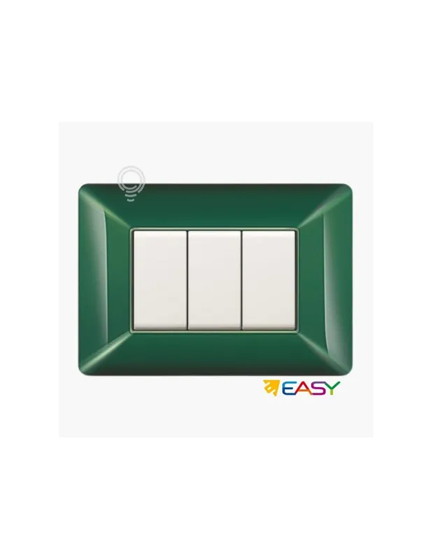 Ultimissimo Modello Placca coprinterurttore 6 moduli colore verde scozia compatibile Matix