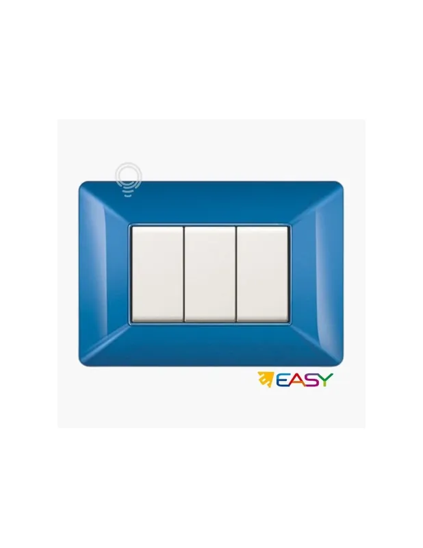 Placca coprinterurttore 6 moduli colore blu compatibile Matix Soddisfatti O Rimborsati