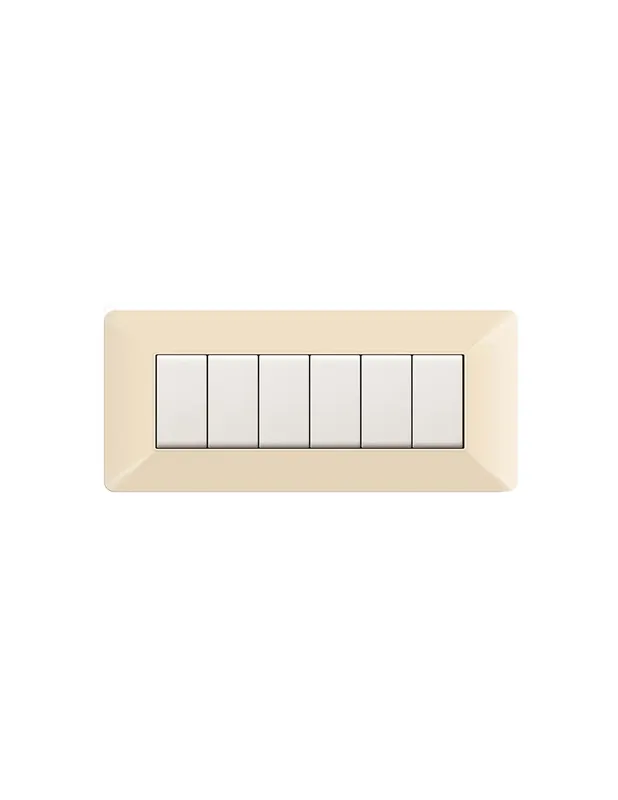 Prezzo Ridotto Placca coprinterurttore 6 moduli colore avorio compatibile Matix