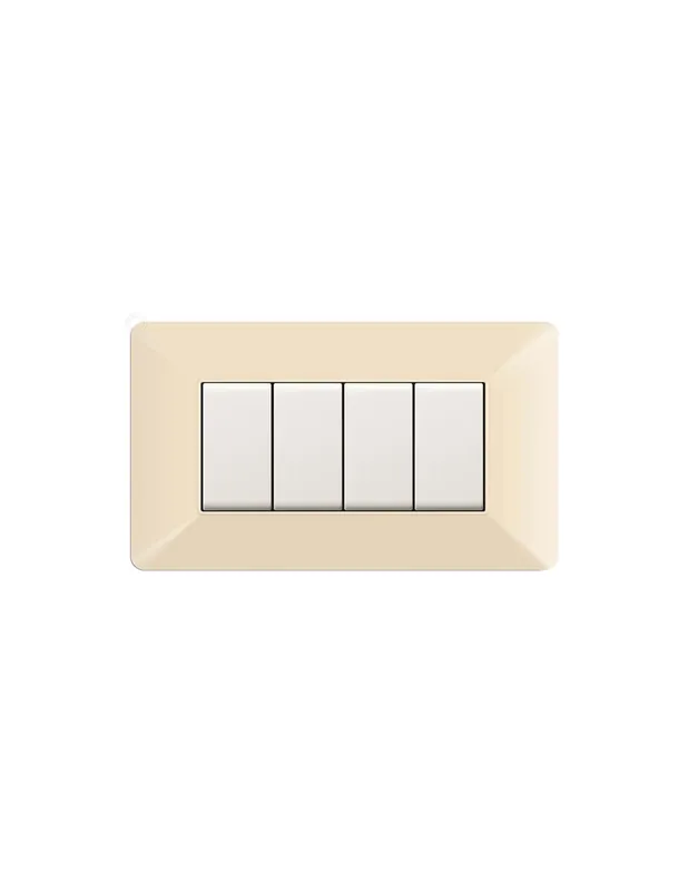 Vendita Finale Placca coprinterurttore 4 moduli colore avorio compatibile Matix