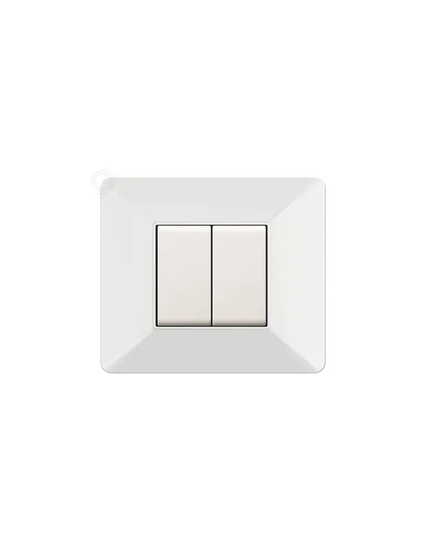 Placca coprinterurttore Easy 2 moduli colore bianco compatibile Matix Bestseller
