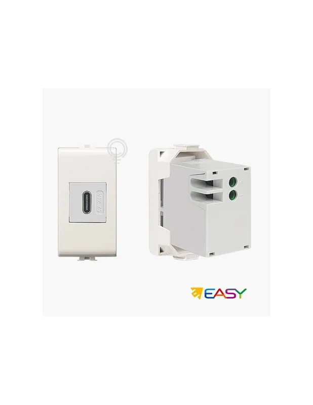 Esclusivo Presa alimentatore USB tipo C 1 modulo aggancio Keystone