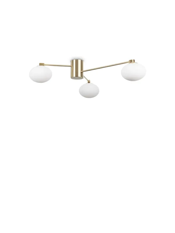 Compra Oggi Stesso Plafoniera moderna minimal oro con sfere bianche a 3 luci DL1811