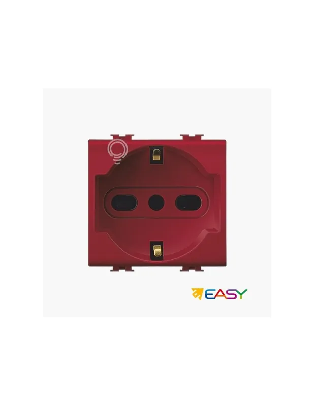 Miglior Prezzo Presa elettrica schuko unel e bipasso 2poli+T 16a Rossa compatibile matix
