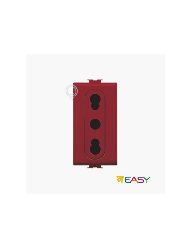 Offerta Lampo Presa elettrica sicurezza bipasso rossa 16a 2P+T compatibile Matix