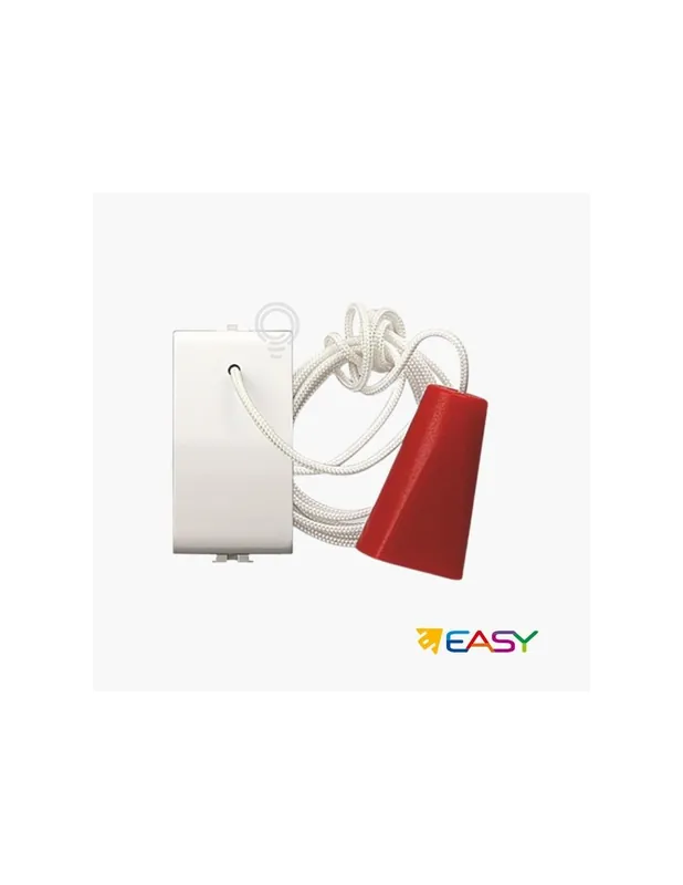 Prezzo Ridotto Pulsante elettrico unipolare a tirante EASY 16a Bianco 1 modulo Elettrocanali