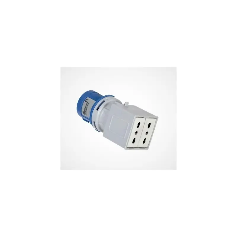 rosi adattatore cee industriale 2p+t 16a 6h 2 prese it p17 11 bipasso 10a 16a tensione 200 250 v ip20 1864 Consegna Rapida