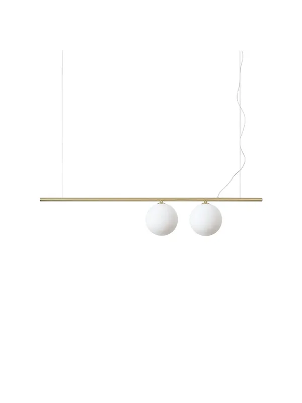 Quantità Limitata Lampadario moderno design minimal oro con sfere 2 luci DL1783