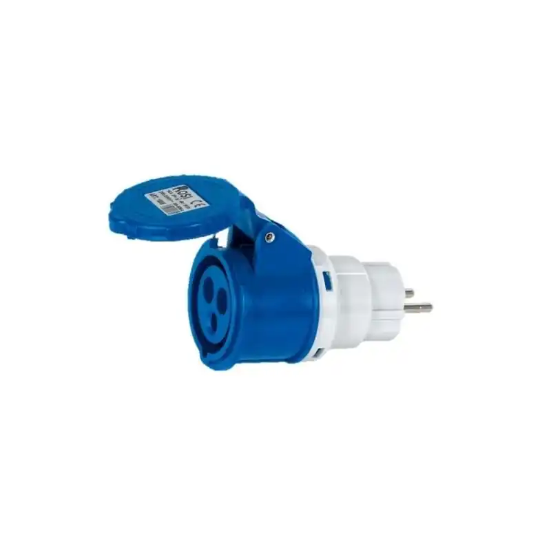A Buon Prezzo rosi adattatore spina schuko 2poli + presa industriale 2p+t 16a 6h tensione 200 250v 1868