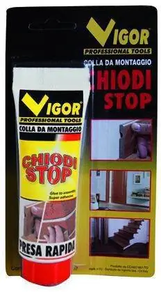 Colla adesivo di montaggio CHIODI-STOP Bianco 100ml Professionale