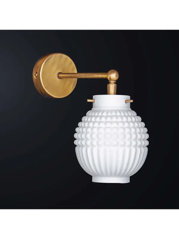 Applique classico vintage ottone e vetro antico 1 luce BGA 3412 Di Tendenza