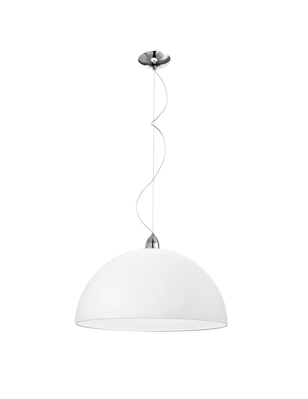 Vendita Finale Rossini Isako 10801-50 lampadario semisferico moderno in vetro bianco satinato