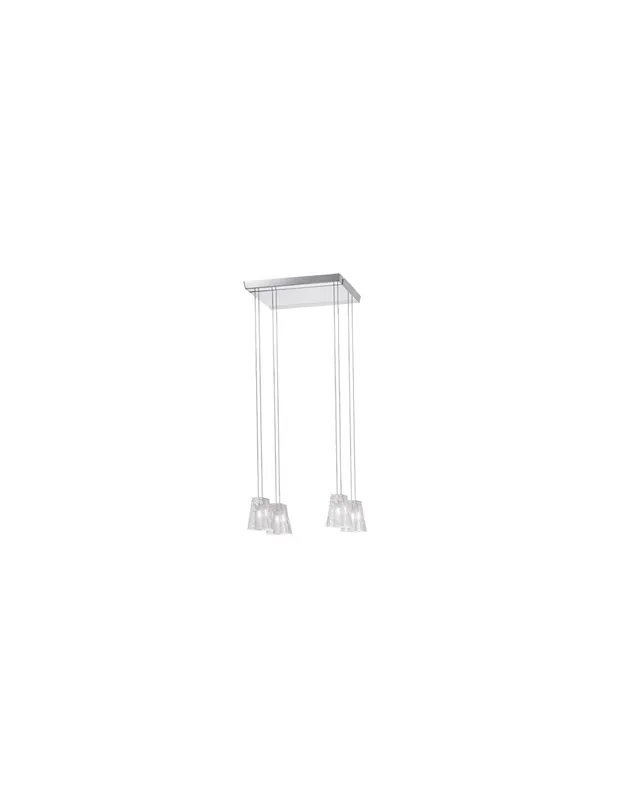 Ultima Occasione Fabbian Vicky D69A07 lampadario 4 luci base quadrata